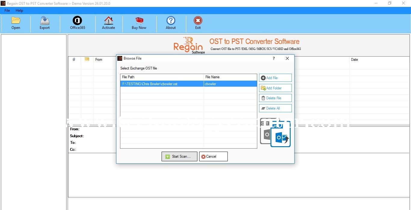 Regain OST to PST Converter Screenshots